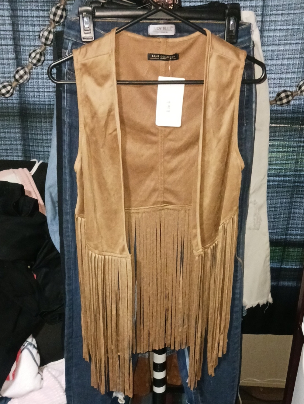 Fringed Suede Vest - Camel by Babe Couture